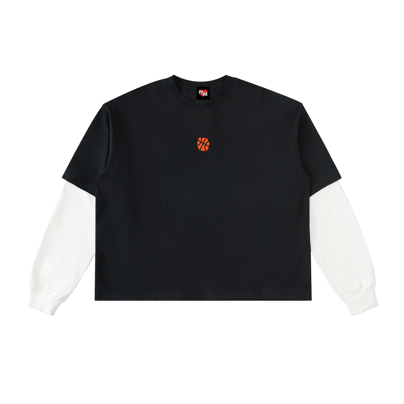 Esqueleto – Layered Contrast Sleeve Cotton Tee