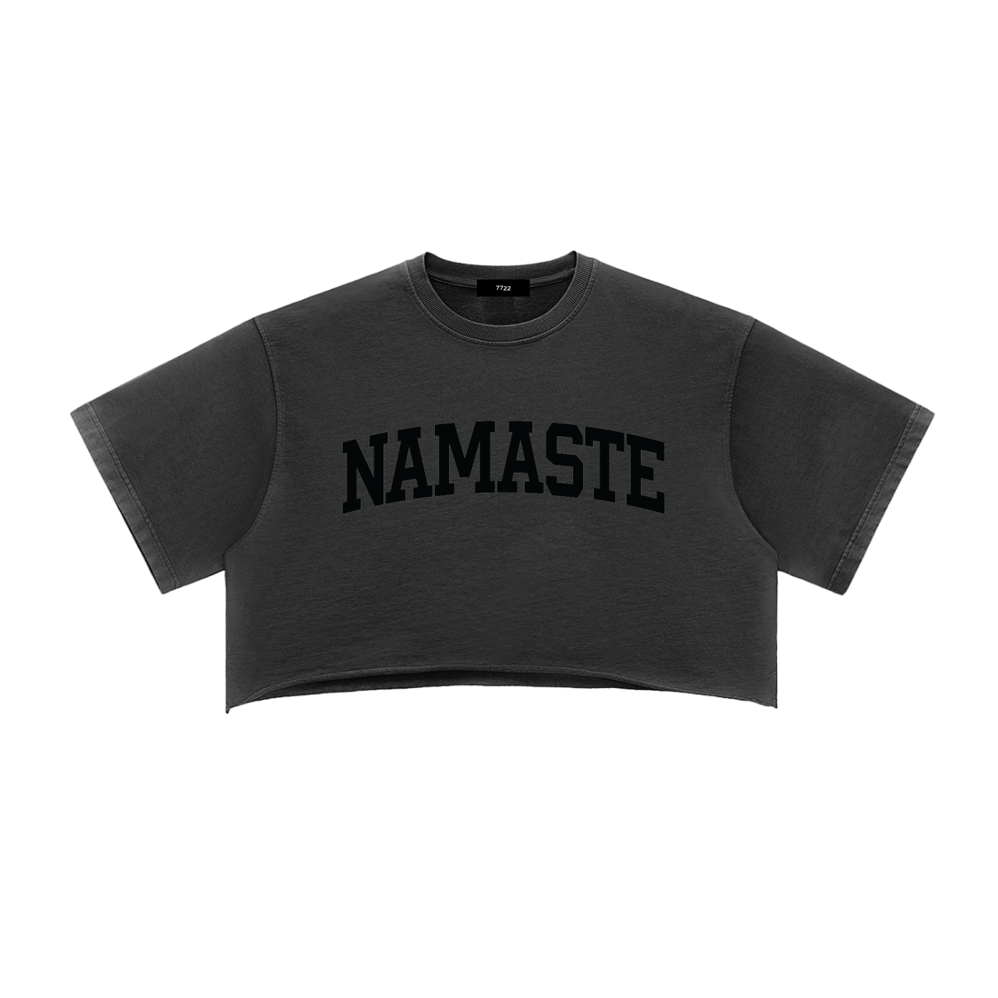 Namaste – Snow Washed Raw Edge Crop Top