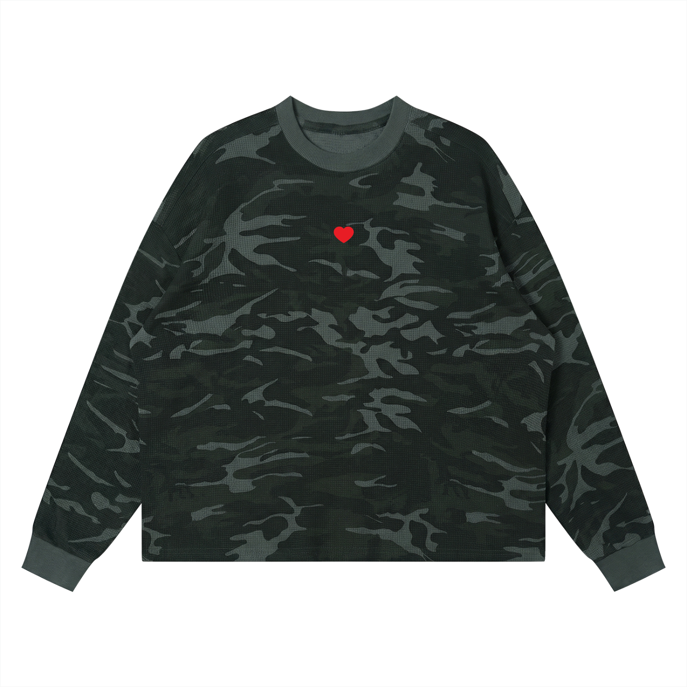 7722 (Red Heart) – Waffle Boxy Long Sleeve Tee