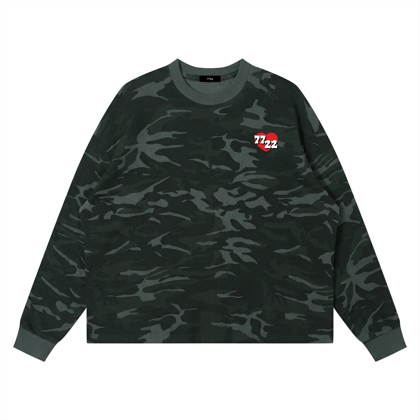 7722 ❤️ – Waffle Boxy Long Sleeve Tee