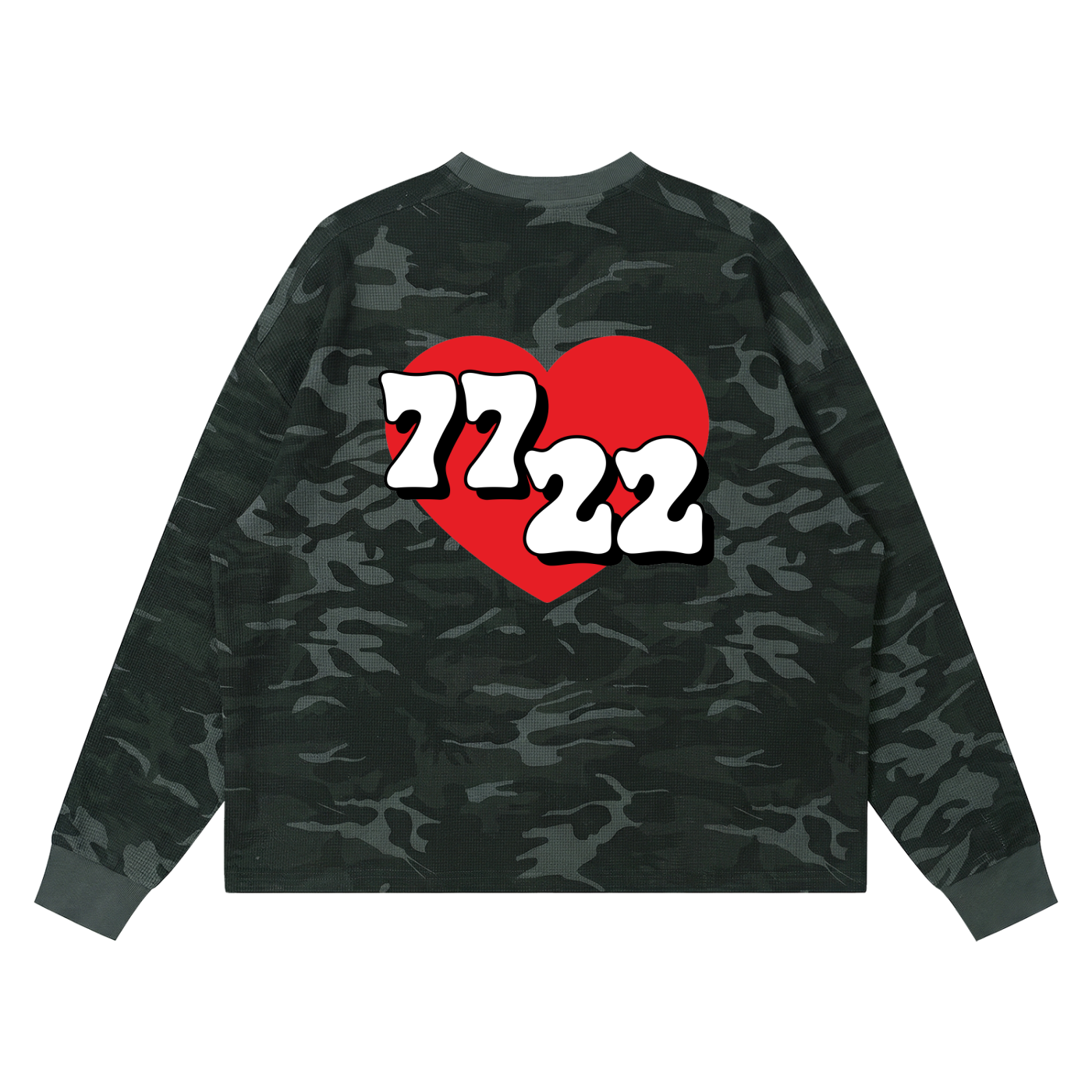 7722 (Red Heart) – Waffle Boxy Long Sleeve Tee
