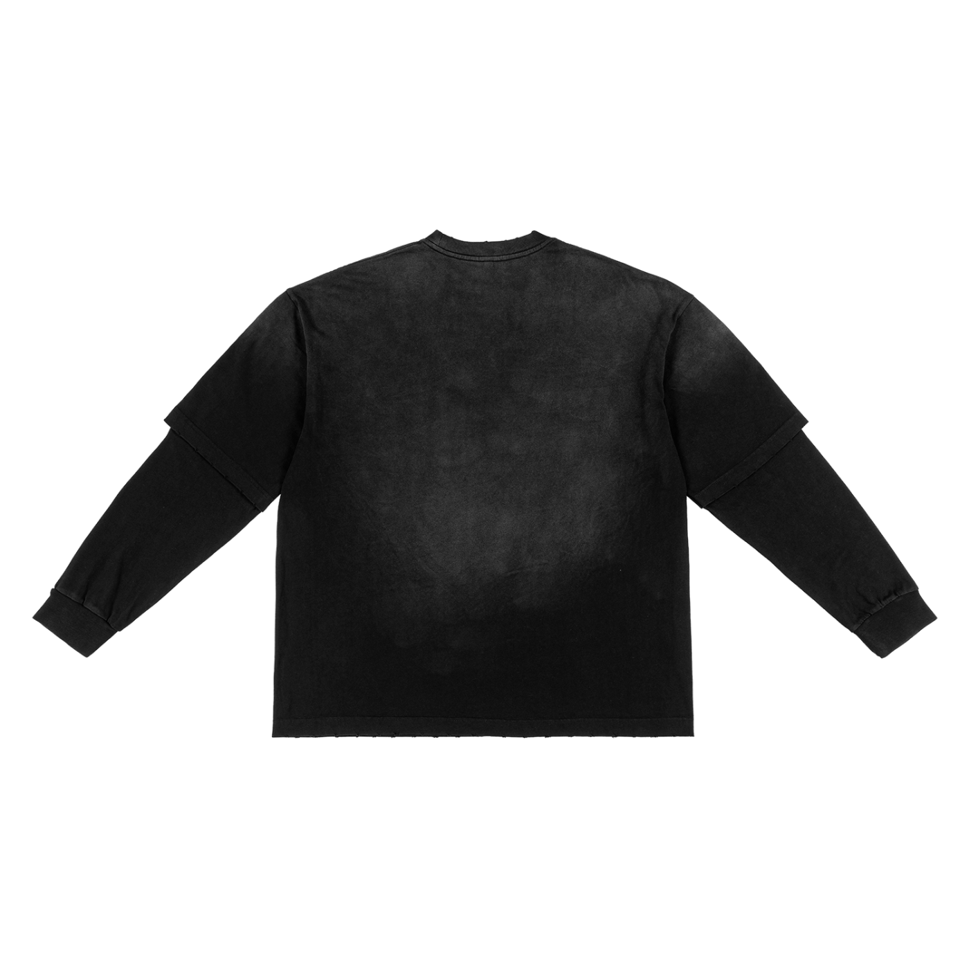 Black long-sleeve shirt on a white background