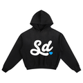 Black hoodie with 'Sd' logo on a white background